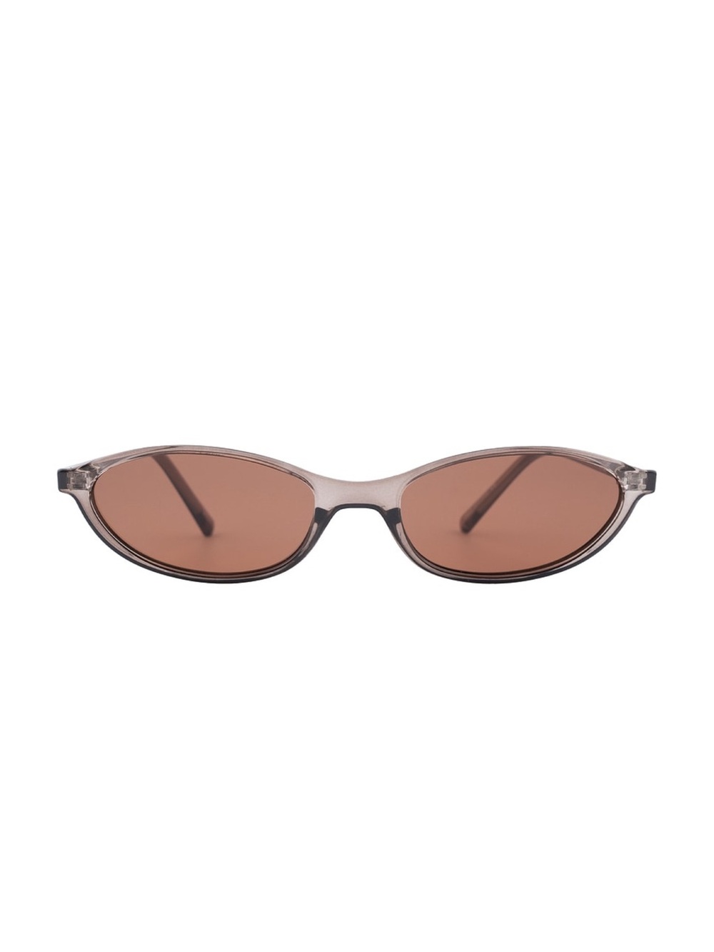 Slim Oval Brown Frame Sunglasses for Women